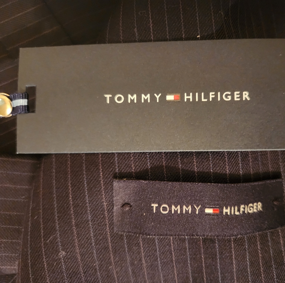 NWT Men's Tommy Hilfiger Adams Navy Pinstripe Slim-fit Blazer - Picture 5 of 8